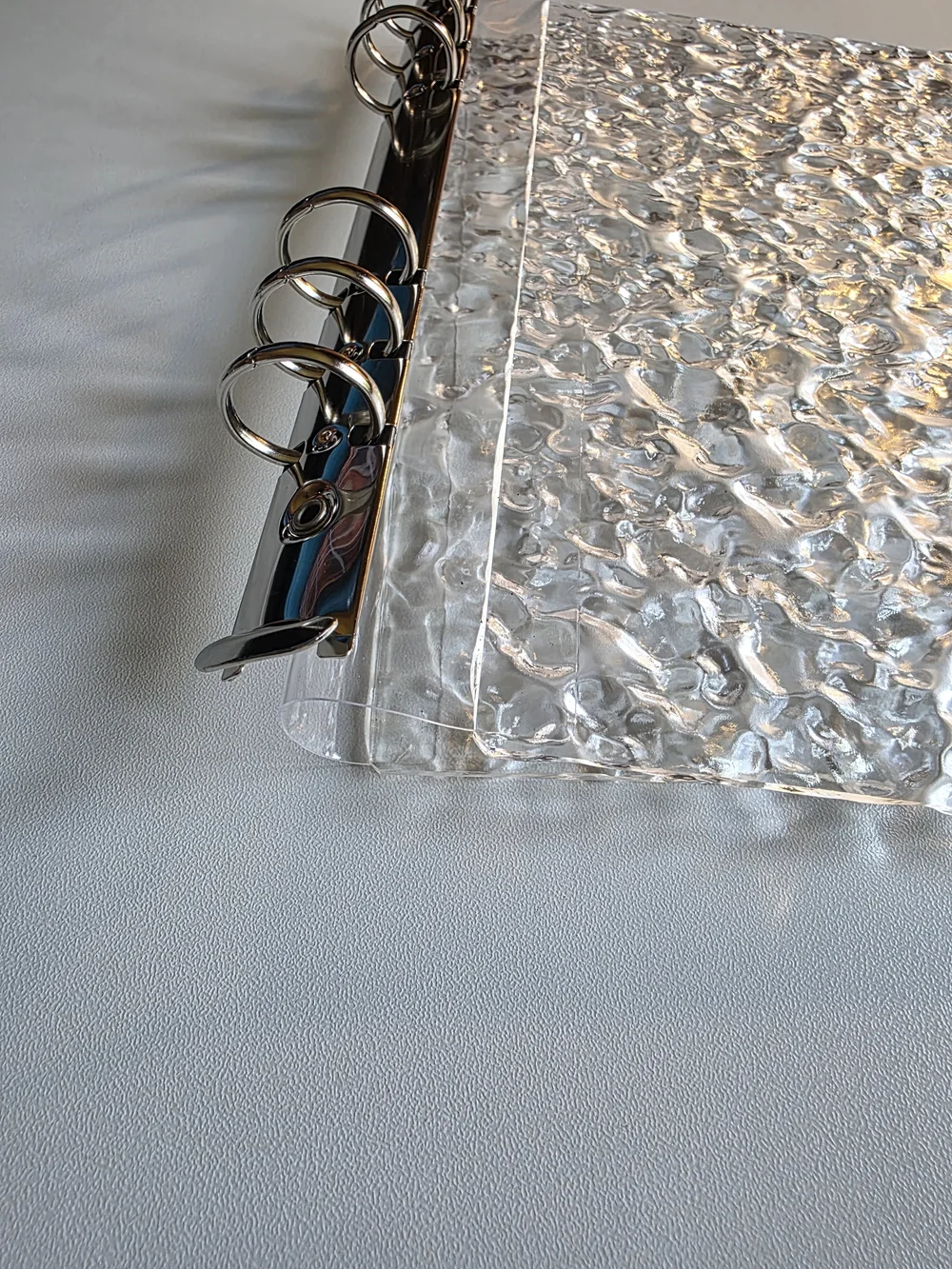 A5 Clear Textured Acrylic 6-Ring Binder - Translucent